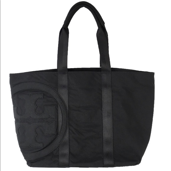 Tory Burch Handbags - TORY BURCH Penn Nylon Mid ZIP Large Black Tote